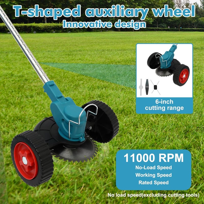 ALSO GO Grass Trimmer, 6" 3-in-1 Cordless Weed Trimmer, 21V Portable Electric Brush Cutter, with Two 2600mAh Batteries and Charger for Garden and Yard Weed Control - Image 3